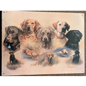 Collage of Labrador Dogs- Metal Sign Home Decor Larry Chandler